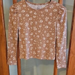 Wonder Nation Tan Floral Long Sleeve Tee